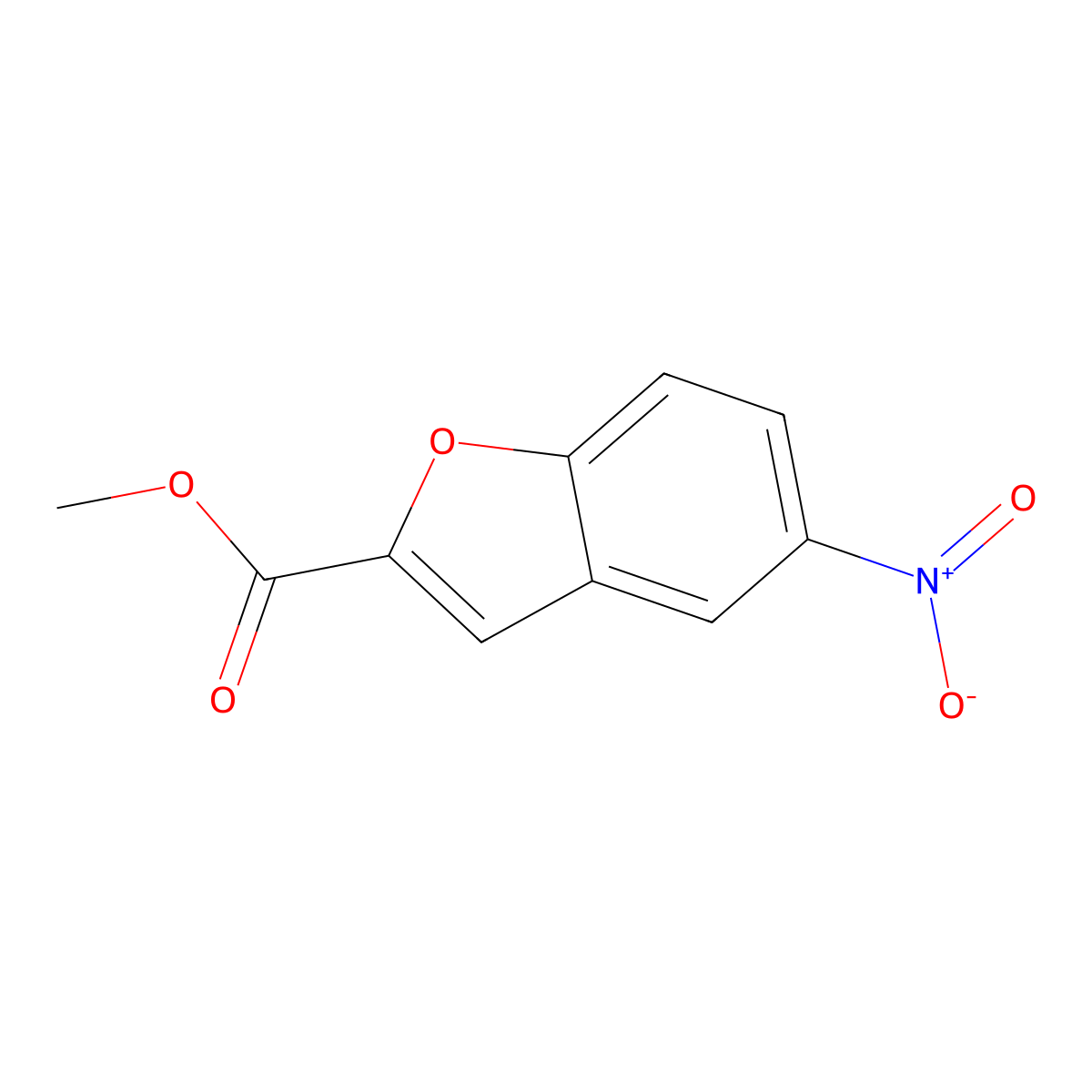 Methyl 5-nitrobenzofuran-2-carboxylate molecular structure, CAS 104862-11-5