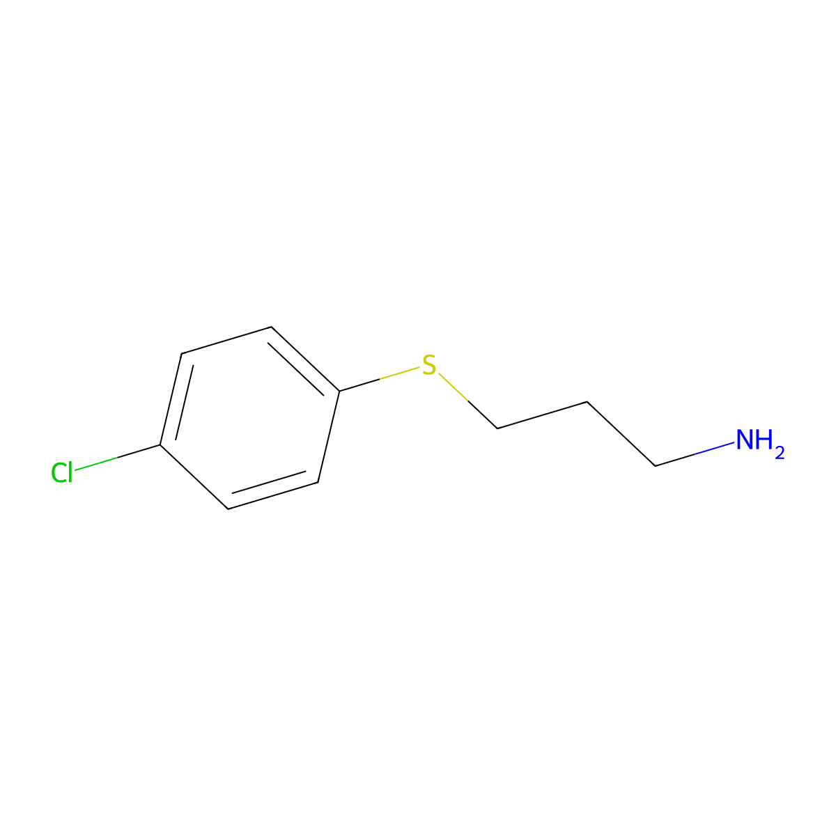 3-[(4-Chlorophenyl)thio]-1-propanamine molecular structure, CAS 104864-09-7