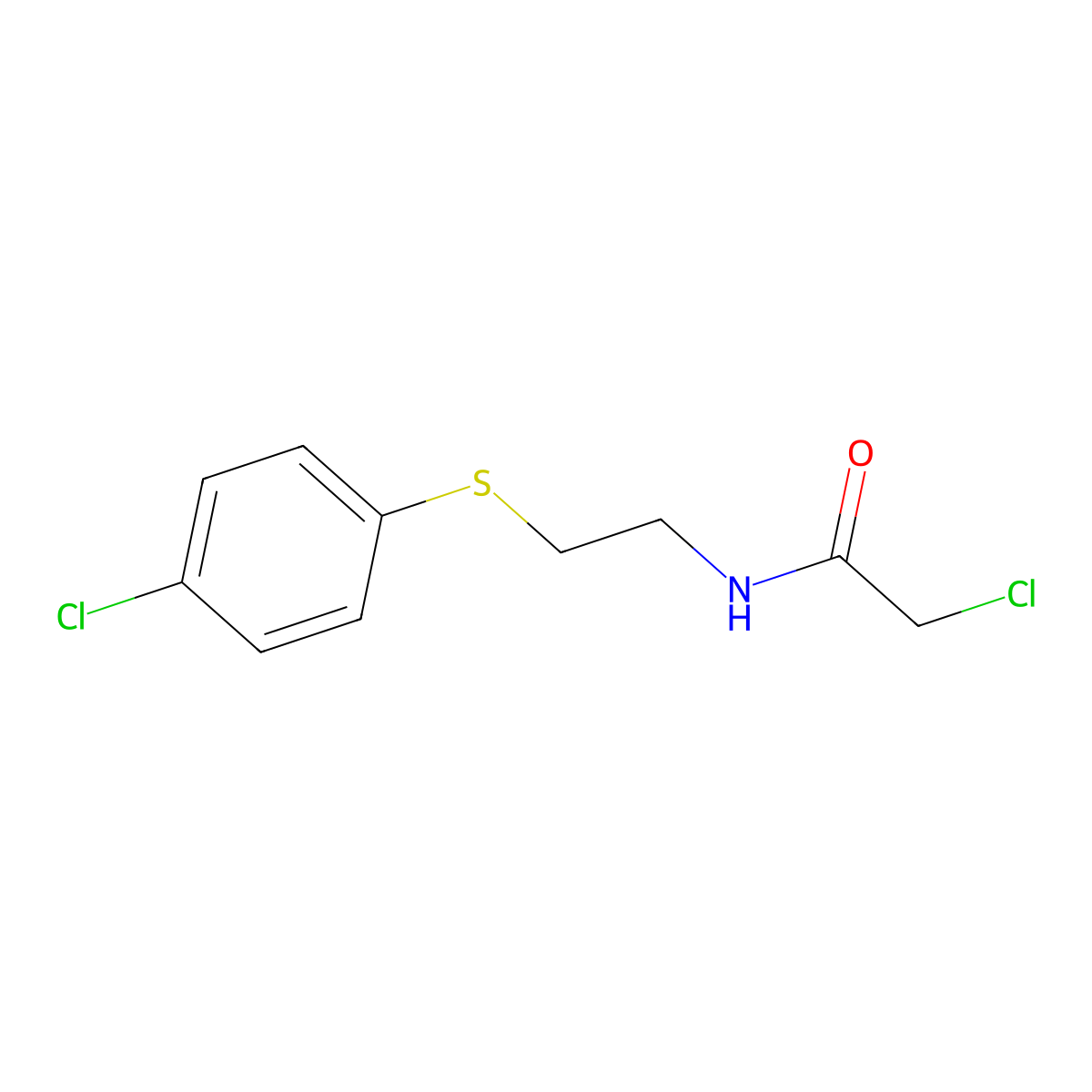 2-chloro-N-{2-[(4-chlorophenyl)thio]ethyl}acetamide molecular structure, CAS 104864-59-7