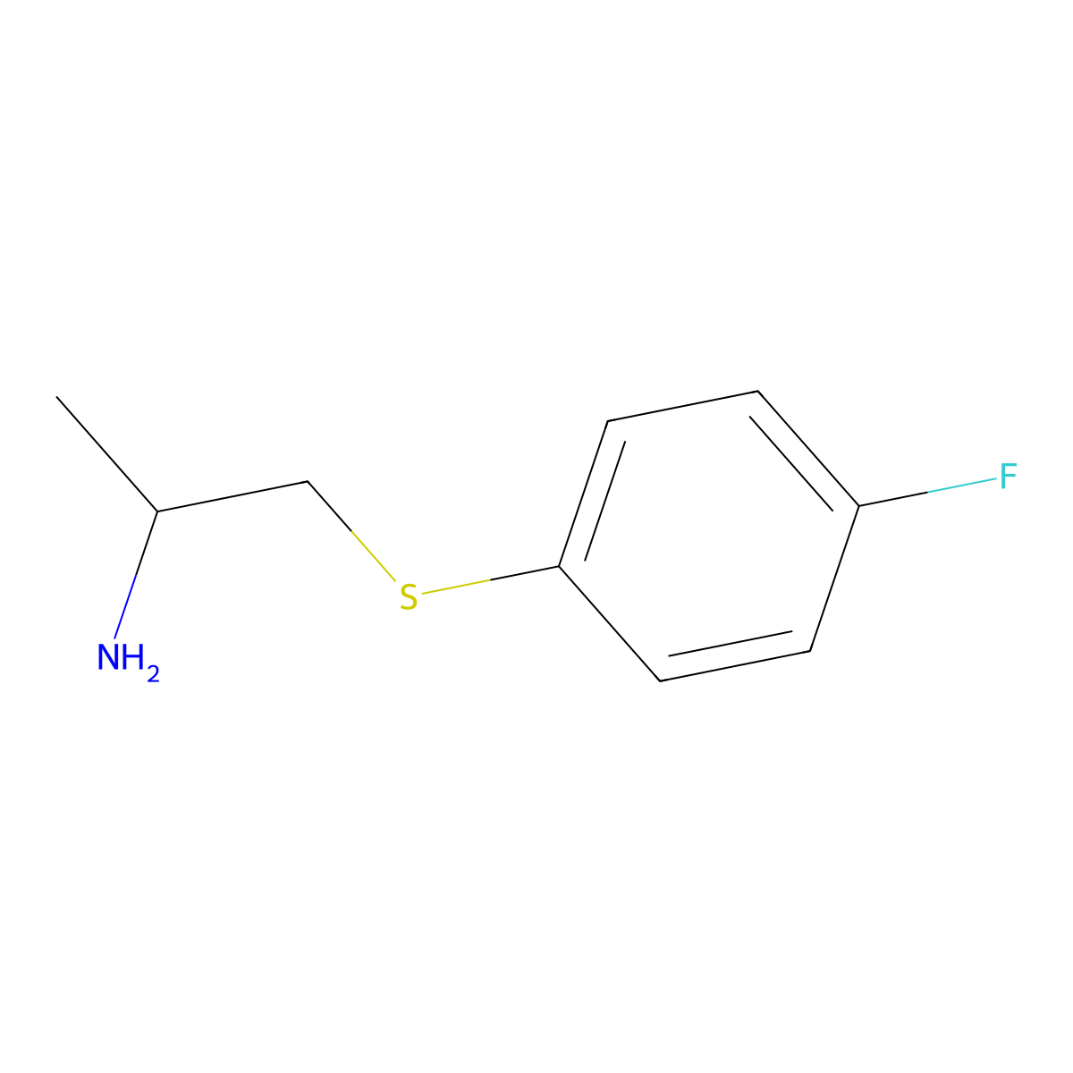 1-[(4-Fluorophenyl)sulfanyl]propan-2-amine molecular structure, CAS 104864-74-6