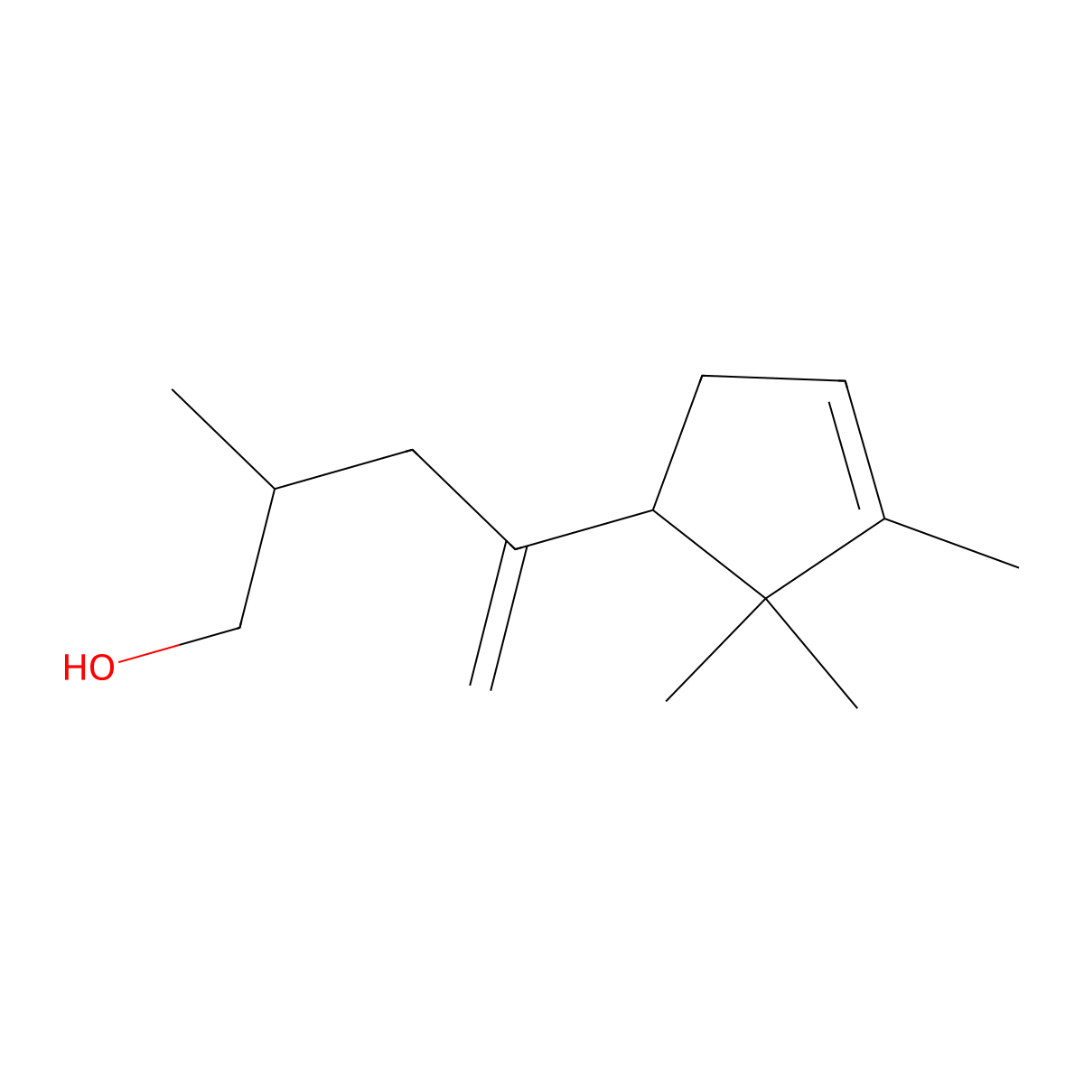 3-Cyclopentene-1-butanol, beta,2,2,3-tetramethyl-delta-methylene- molecular structure, CAS 104864-90-6