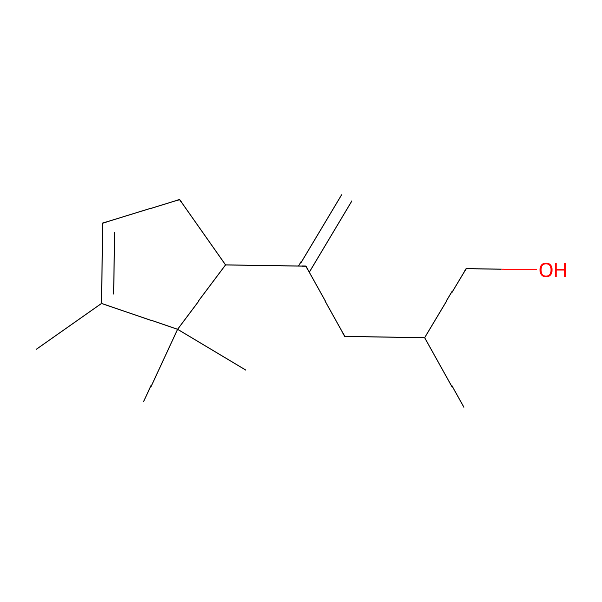 3-Cyclopentene-1-butanol, beta,2,2,3-tetramethyl-delta-methylene- molecular structure, CAS 104864-90-6