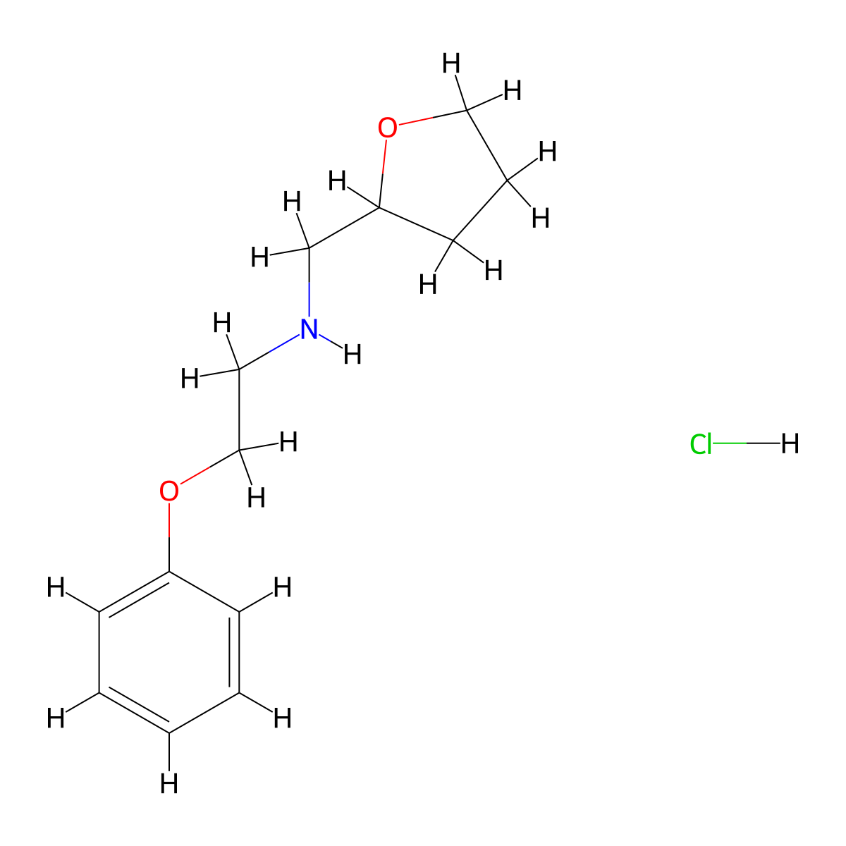 (2-Phenoxyethyl)(tetrahydro-2-furanylmethyl)amine hydrochloride molecular structure, CAS 1048640-43-2
