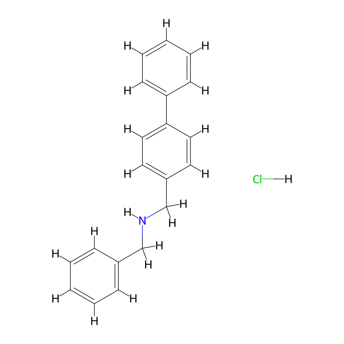 n-Benzyl-1-(4-biphenylyl)methanamine hydrochloride molecular structure, CAS 1048640-47-6