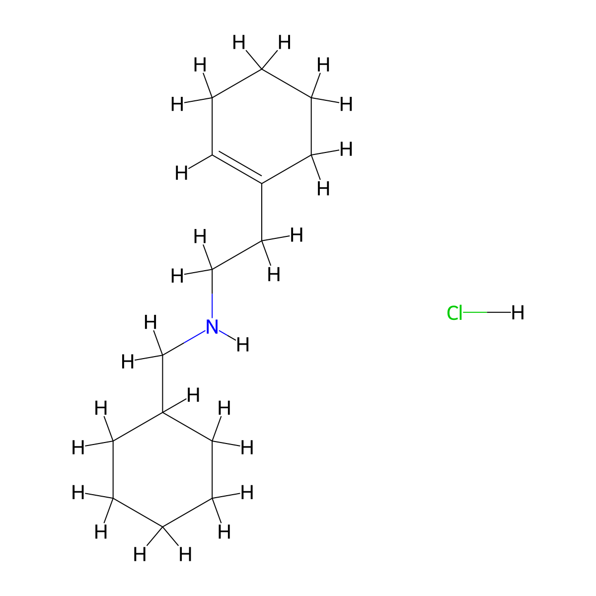 2-(1-Cyclohexen-1-YL)-N-(cyclohexylmethyl)-1-ethanamine hydrochloride molecular structure, CAS 1048640-55-6