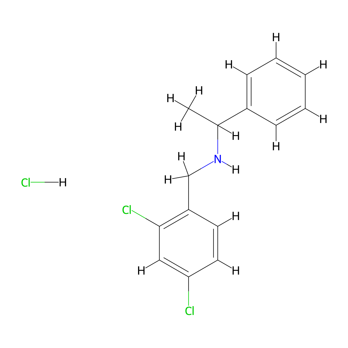 N-(2,4-Dichlorobenzyl)-1-phenylethanamine hydrochloride molecular structure, CAS 1048640-57-8