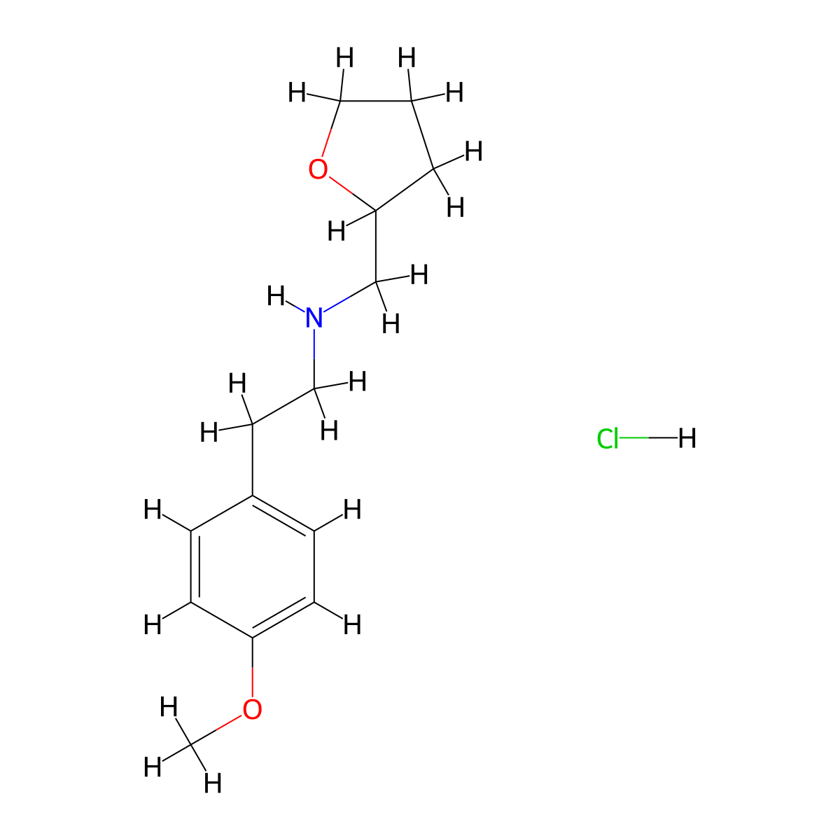 [2-(4-Methoxyphenyl)ethyl](tetrahydro-2-furanylmethyl)amine hydrochloride molecular structure, CAS 1048640-61-4