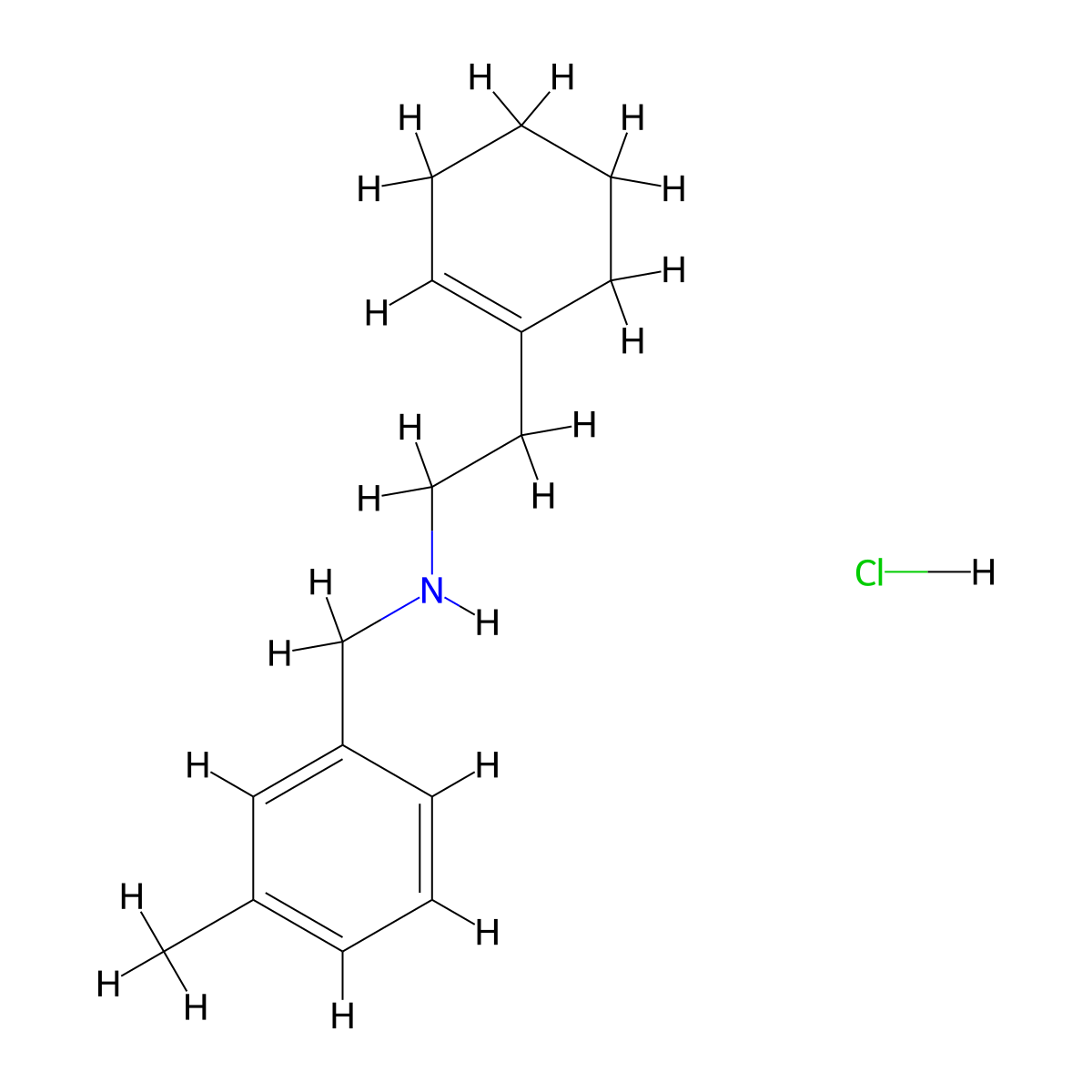 2-(1-Cyclohexen-1-YL)-N-(3-methylbenzyl)-1-ethanamine hydrochloride molecular structure, CAS 1048640-63-6