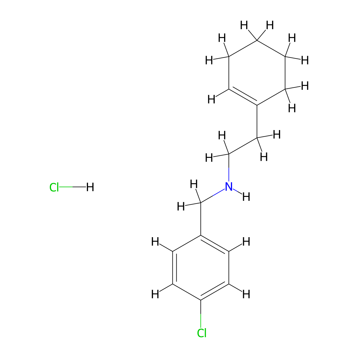 N-(4-Chlorobenzyl)-2-(1-cyclohexen-1-YL)-1-ethanamine hydrochloride molecular structure, CAS 1048640-65-8