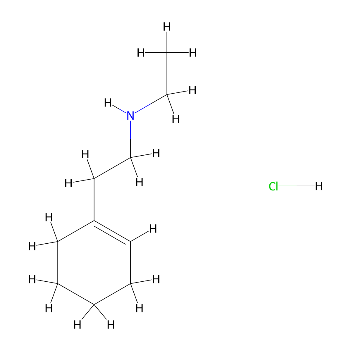 [2-(1-Cyclohexen-1-yl)ethyl]ethylamine hydrochloride molecular structure, CAS 1048640-67-0