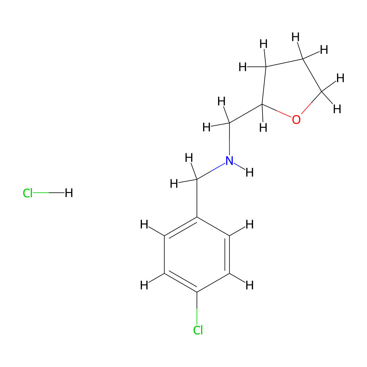 [(4-Chlorophenyl)methyl](oxolan-2-ylmethyl)amine, chloride molecular structure, CAS 1048640-71-6