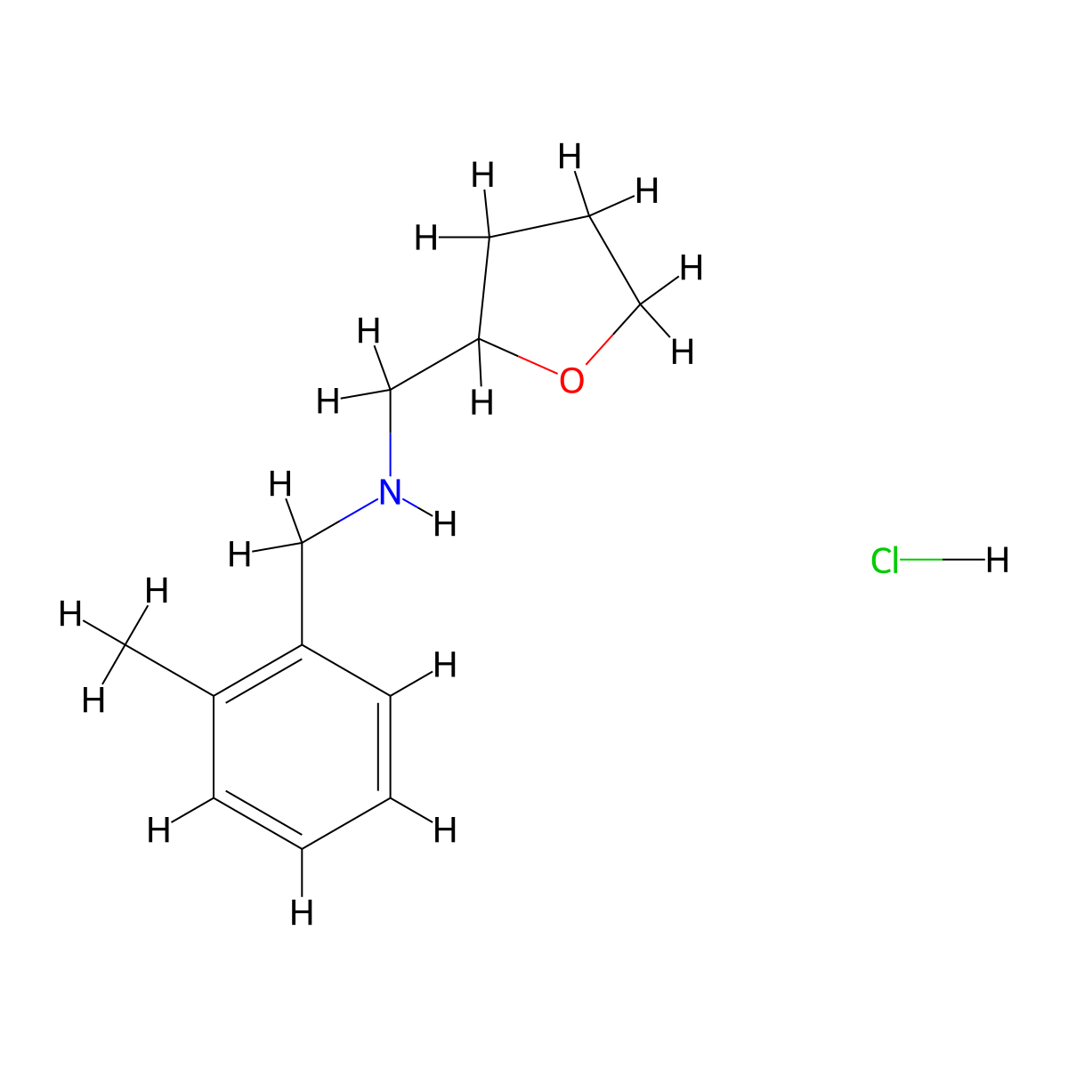 (2-Methylbenzyl)(tetrahydro-2-furanylmethyl)amine hydrochloride molecular structure, CAS 1048640-73-8