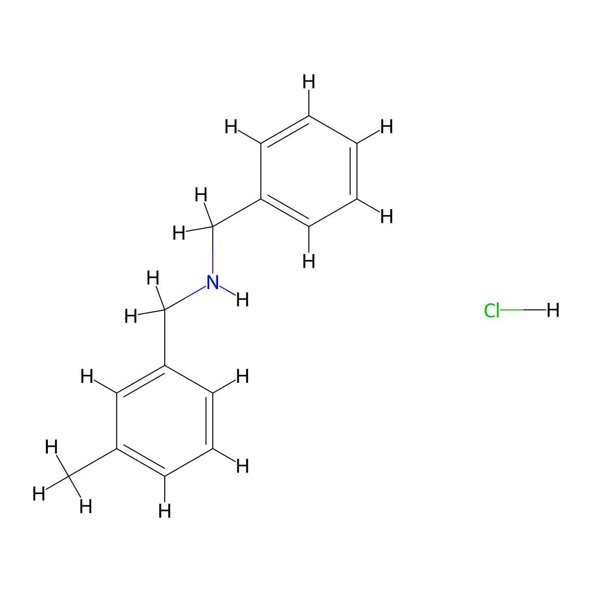 N-benzyl-1-(3-methylphenyl)methanamine hydrochloride molecular structure, CAS 1048640-75-0
