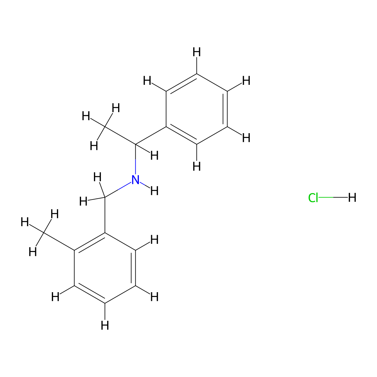 N-(2-Methylbenzyl)-1-phenylethanamine hydrochloride molecular structure, CAS 1048640-81-8