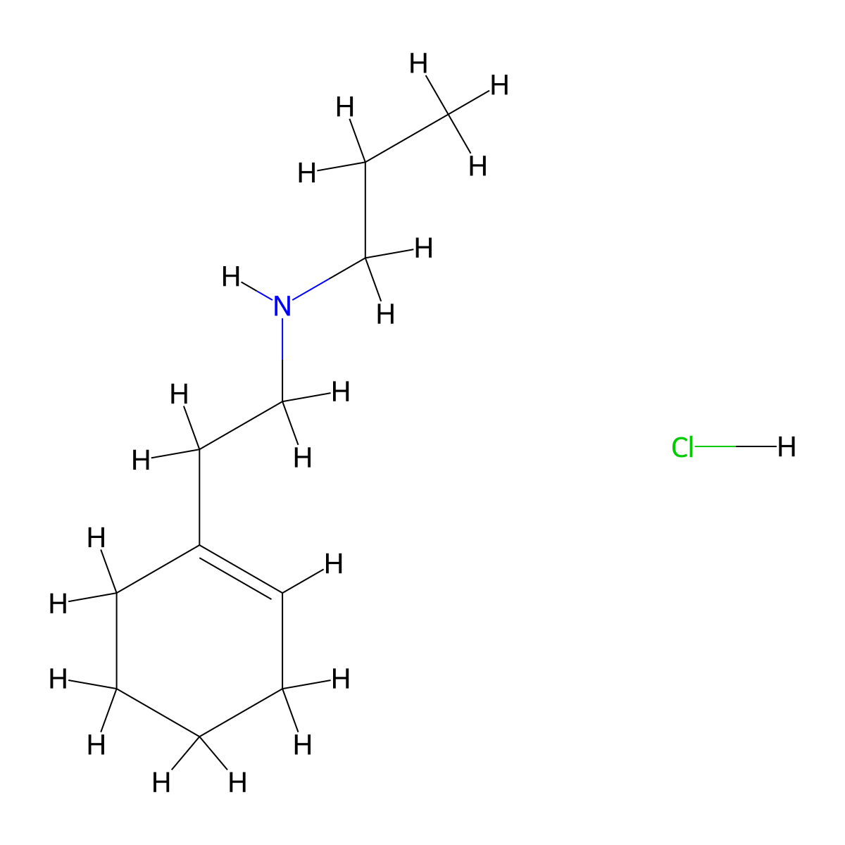 N-[2-(1-cyclohexen-1-yl)ethyl]-1-propanamine hydrochloride molecular structure, CAS 1048640-84-1