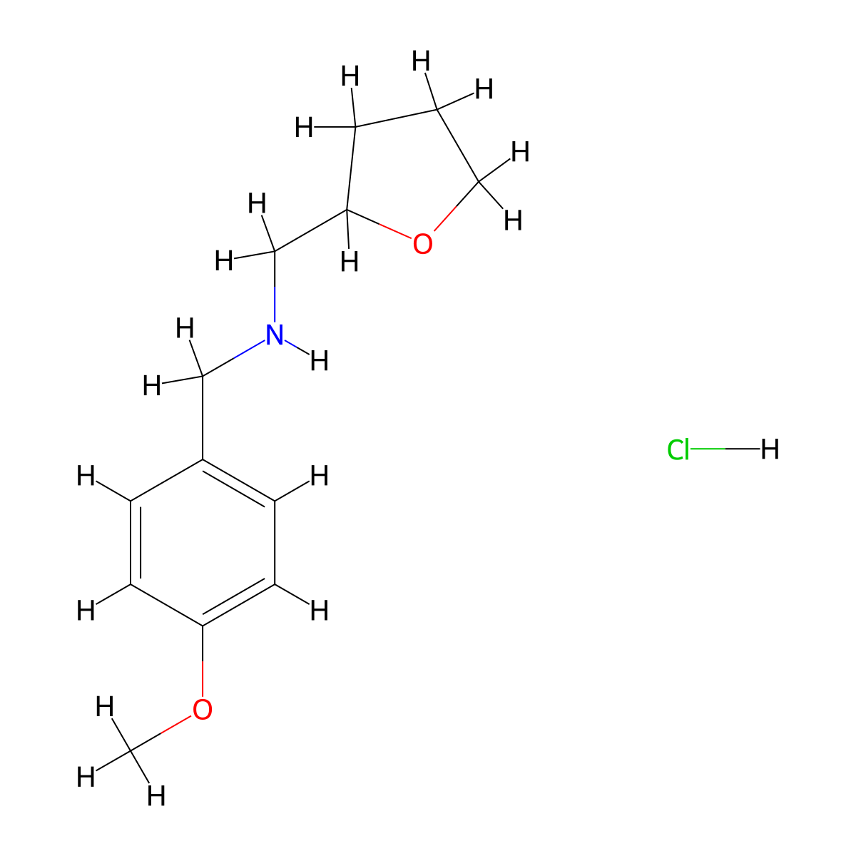 (4-Methoxyphenyl)-N-(tetrahydro-2-furanylmethyl)-methanamine hydrochloride molecular structure, CAS 1048640-87-4