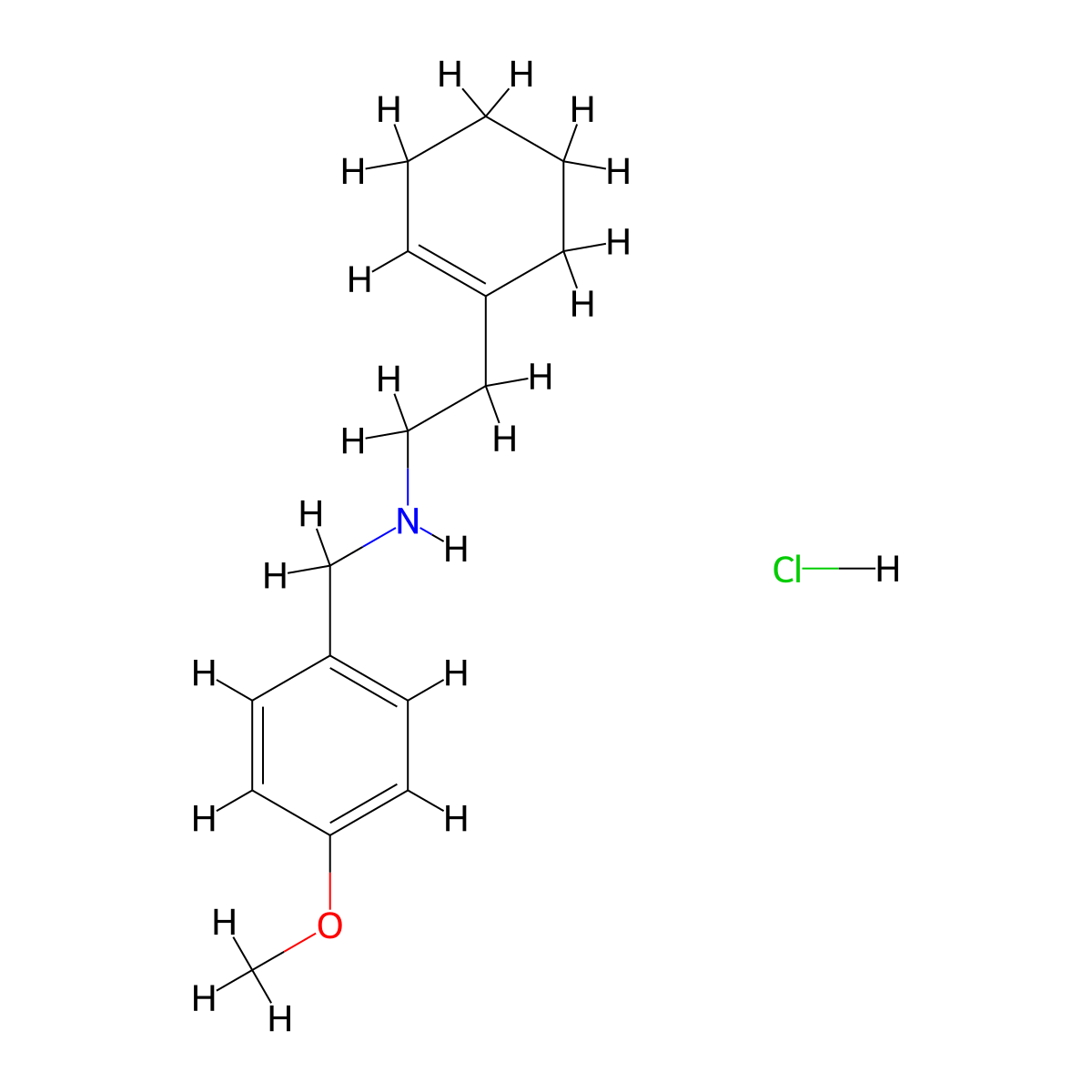 2-(1-Cyclohexen-1-YL)-N-(4-methoxybenzyl)-1-ethanamine hydrochloride molecular structure, CAS 1048640-95-4