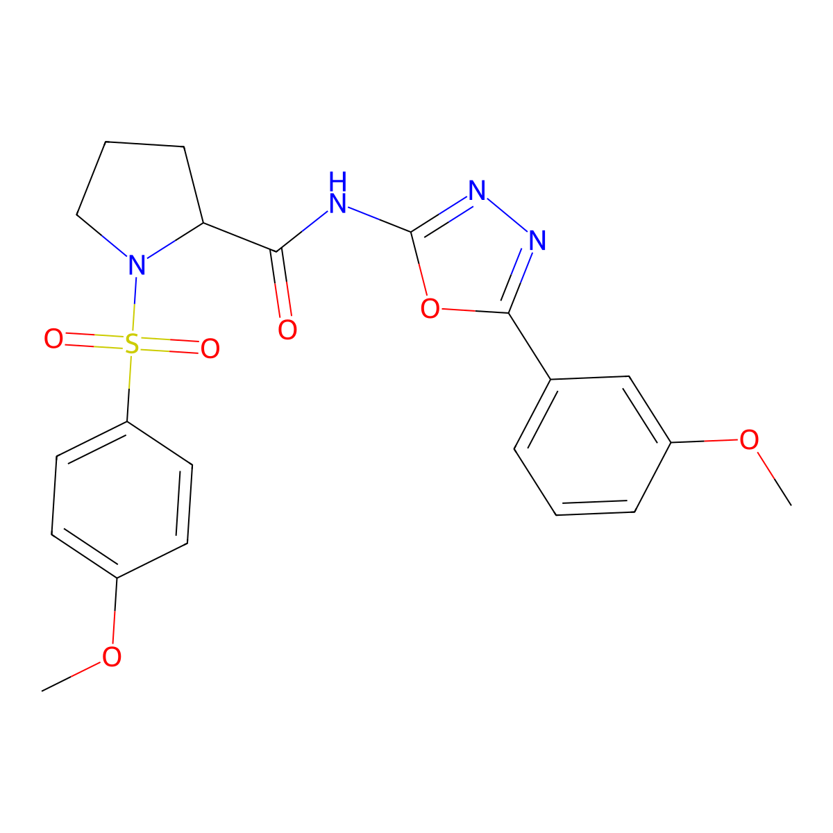 N-(5-(3-methoxyphenyl)-1,3,4-oxadiazol-2-yl)-1-((4-methoxyphenyl)sulfonyl)pyrrolidine-2-carboxamide molecular structure, CAS 1048644-06-9