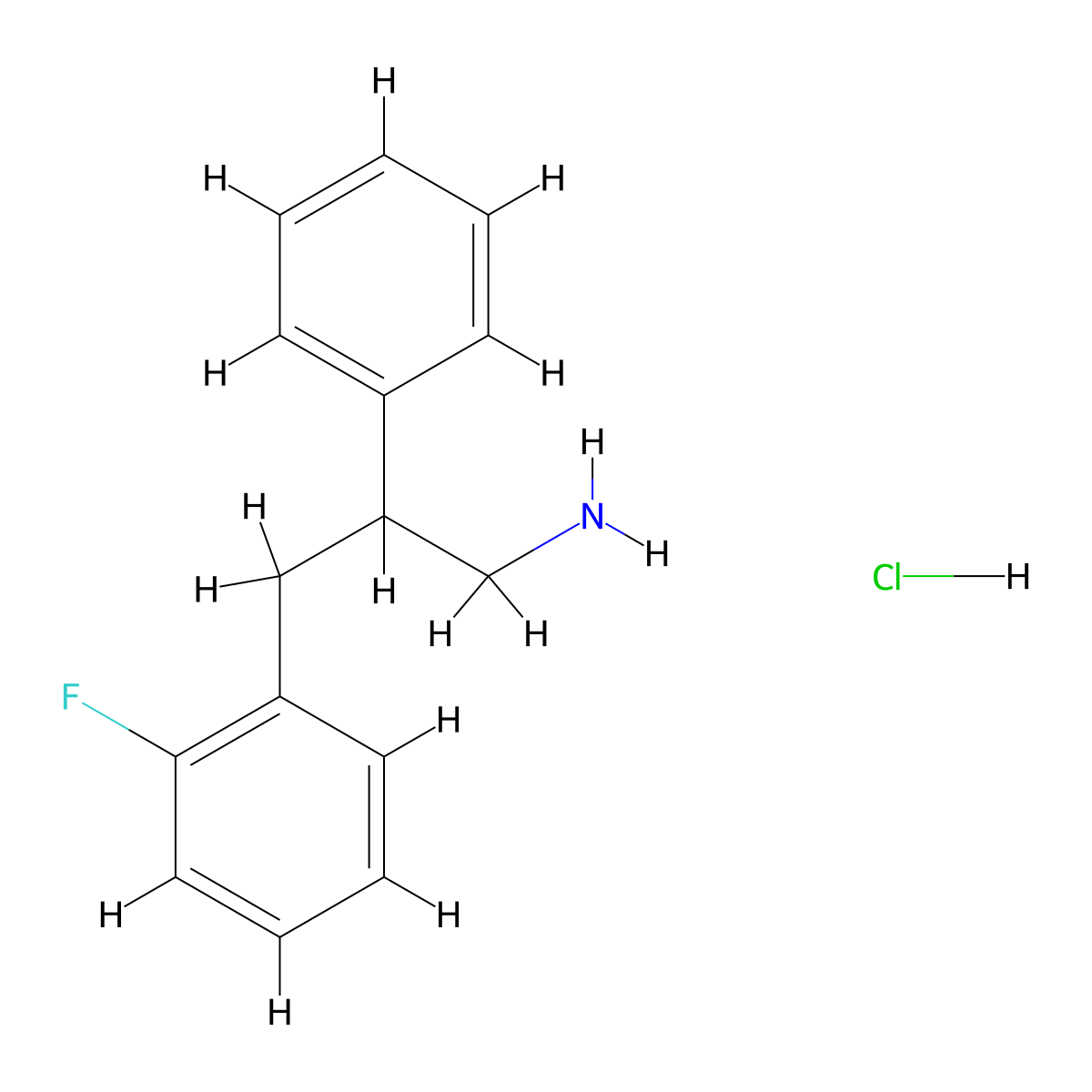 [3-(2-Fluorophenyl)-2-phenylpropyl]amine hydrochloride molecular structure, CAS 1048648-82-3