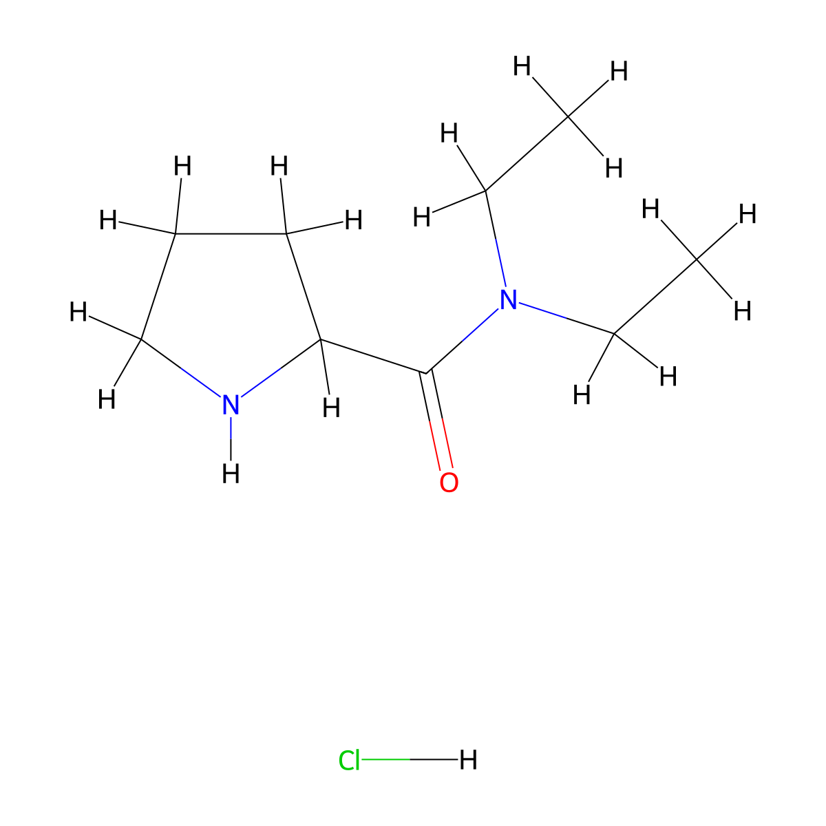 N,N-diethylpyrrolidine-2-carboxamide hydrochloride molecular structure, CAS 1048649-03-1