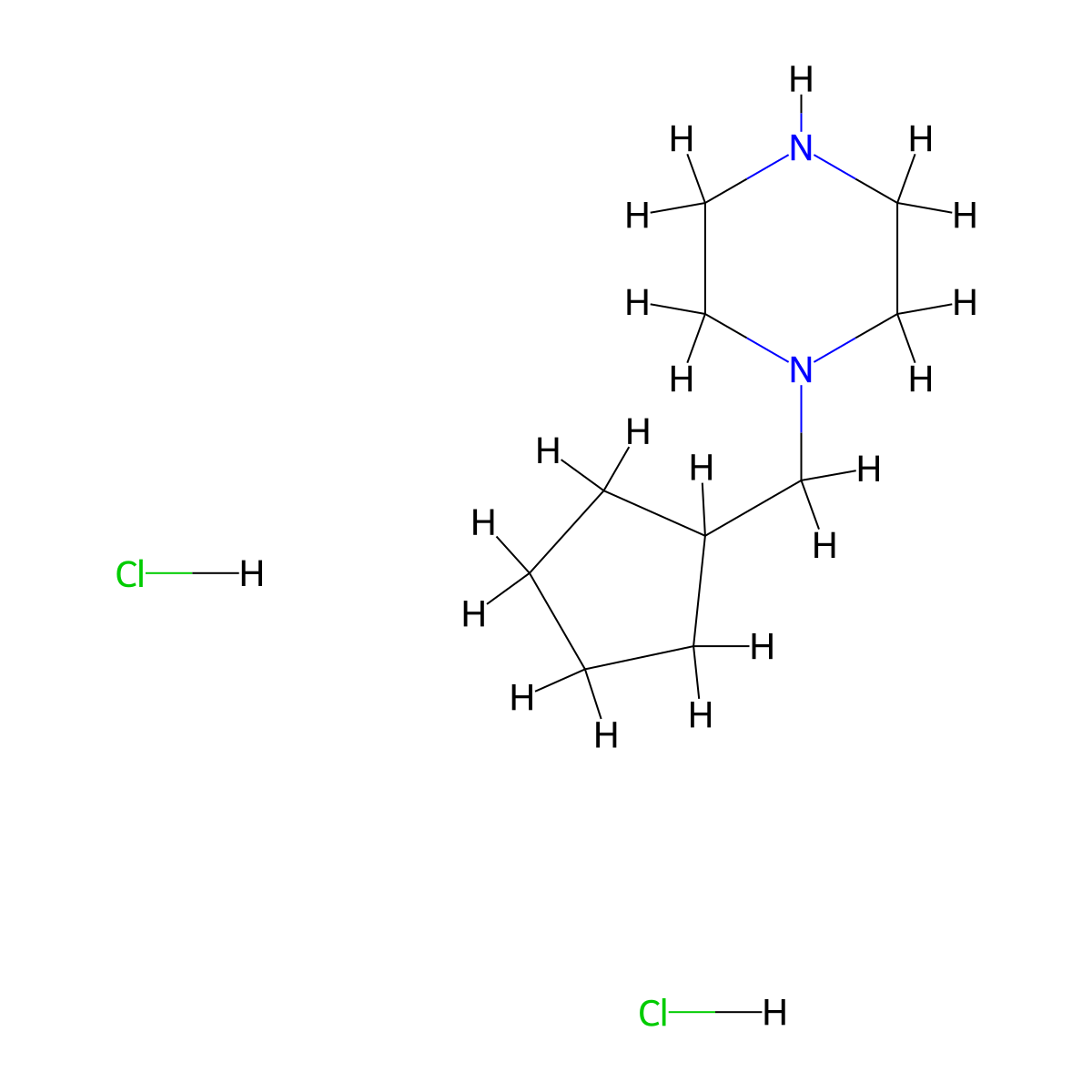 1-(cyclopentylmethyl)piperazine Dihydrochloride molecular structure, CAS 1048649-04-2