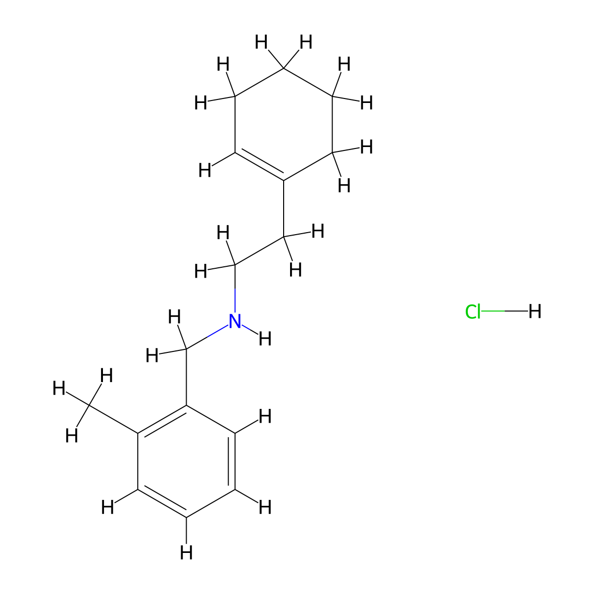 2-(1-Cyclohexen-1-YL)-N-(2-methylbenzyl)-1-ethanamine hydrochloride molecular structure, CAS 1048649-07-5