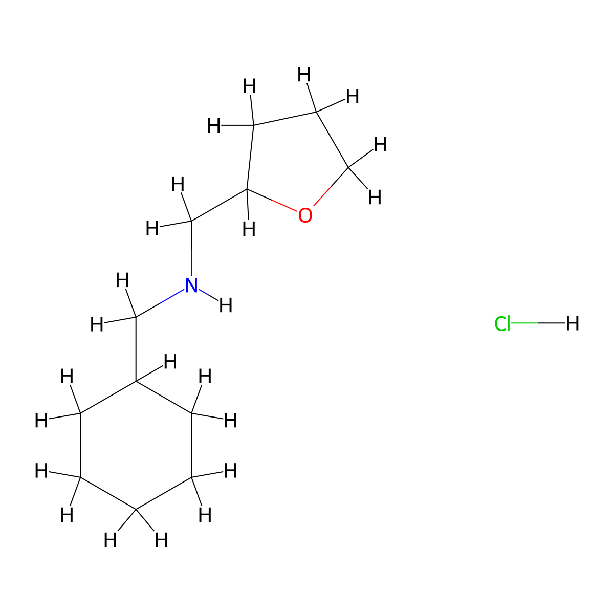 Cyclohexylmethyl-(tetrahydro-furan-2-ylmethyl)-amine hydrochloride molecular structure, CAS 1048649-17-7