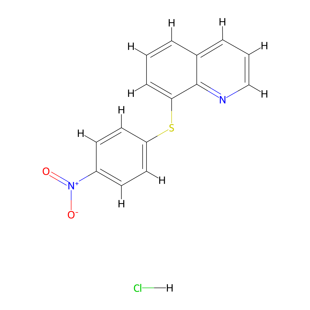 8-[(4-Nitrophenyl)thio]quinoline hydrochloride molecular structure, CAS 1048649-84-8