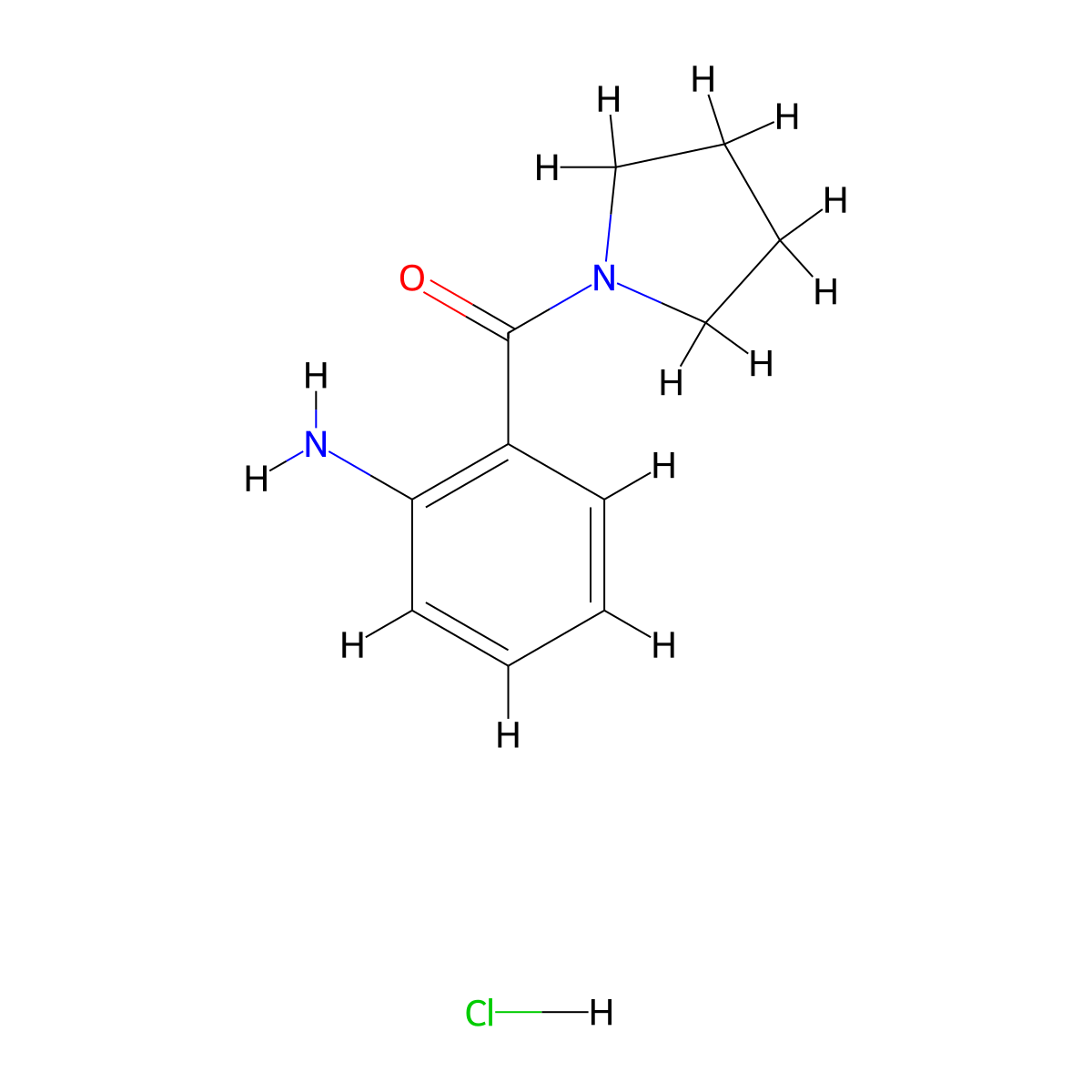 [2-(1-Pyrrolidinylcarbonyl)phenyl]amine hydrochloride molecular structure, CAS 1048650-01-6