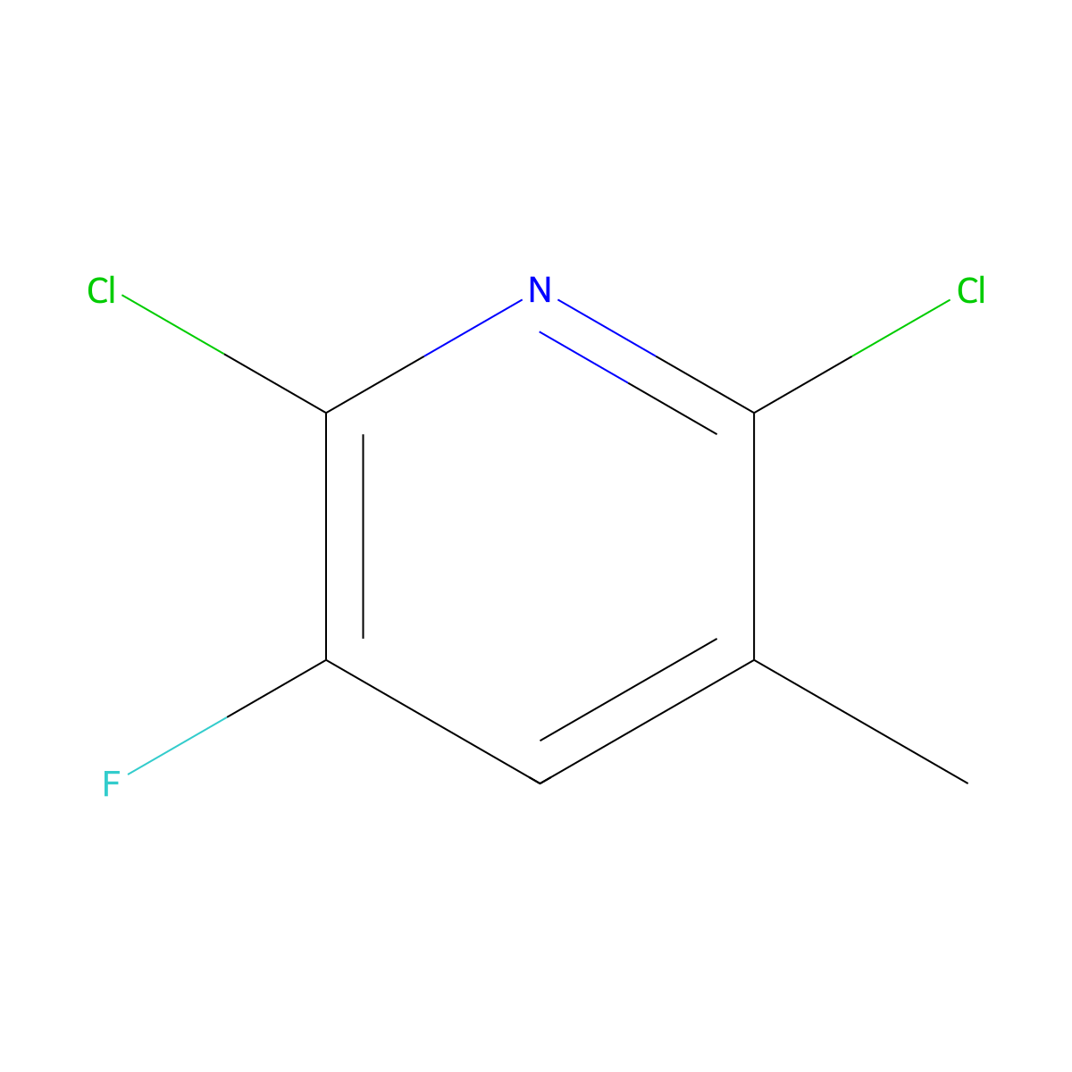 2,6-Dichloro-3-fluoro-5-methylpyridine molecular structure, CAS 104866-49-1