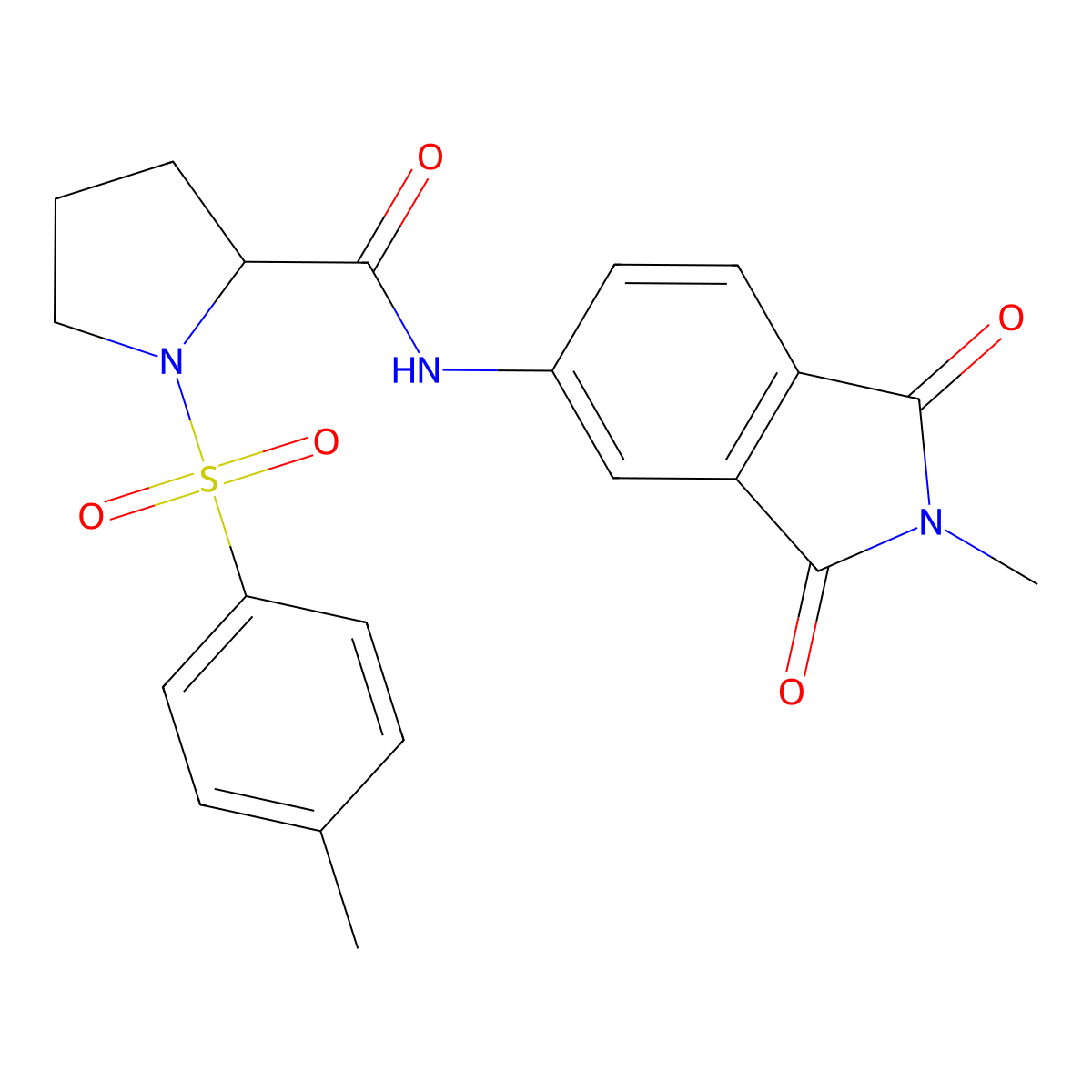 N-(2-methyl-1,3-dioxoisoindolin-5-yl)-1-tosylpyrrolidine-2-carboxamide molecular structure, CAS 1048661-17-1