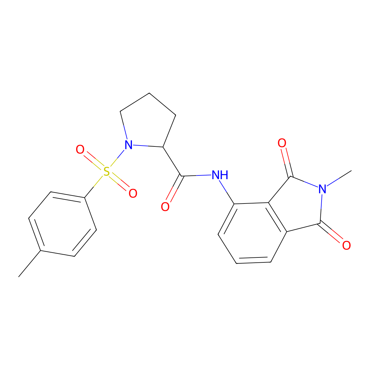 N-(2-methyl-1,3-dioxoisoindolin-4-yl)-1-tosylpyrrolidine-2-carboxamide molecular structure, CAS 1048661-19-3