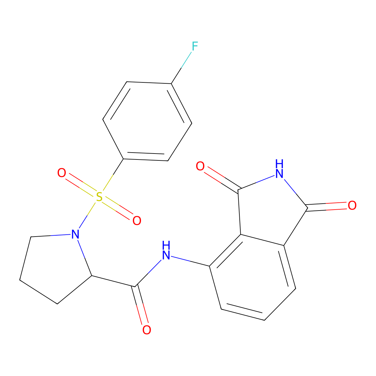 N-(1,3-dioxoisoindolin-4-yl)-1-((4-fluorophenyl)sulfonyl)pyrrolidine-2-carboxamide molecular structure, CAS 1048661-96-6