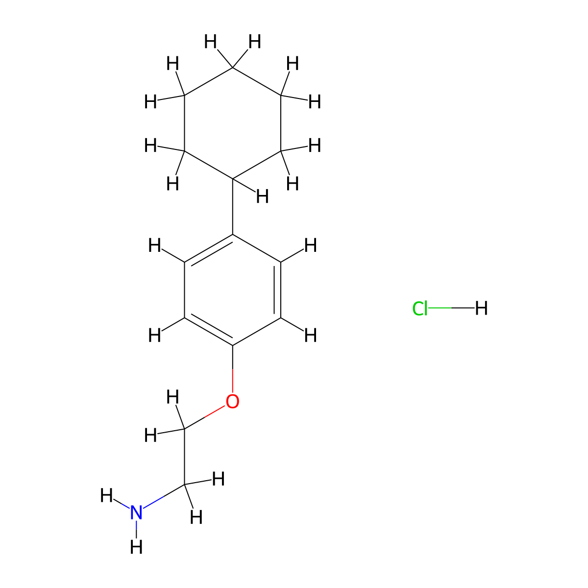 [2-(4-Cyclohexylphenoxy)ethyl]amine hydrochloride molecular structure, CAS 1048664-03-4
