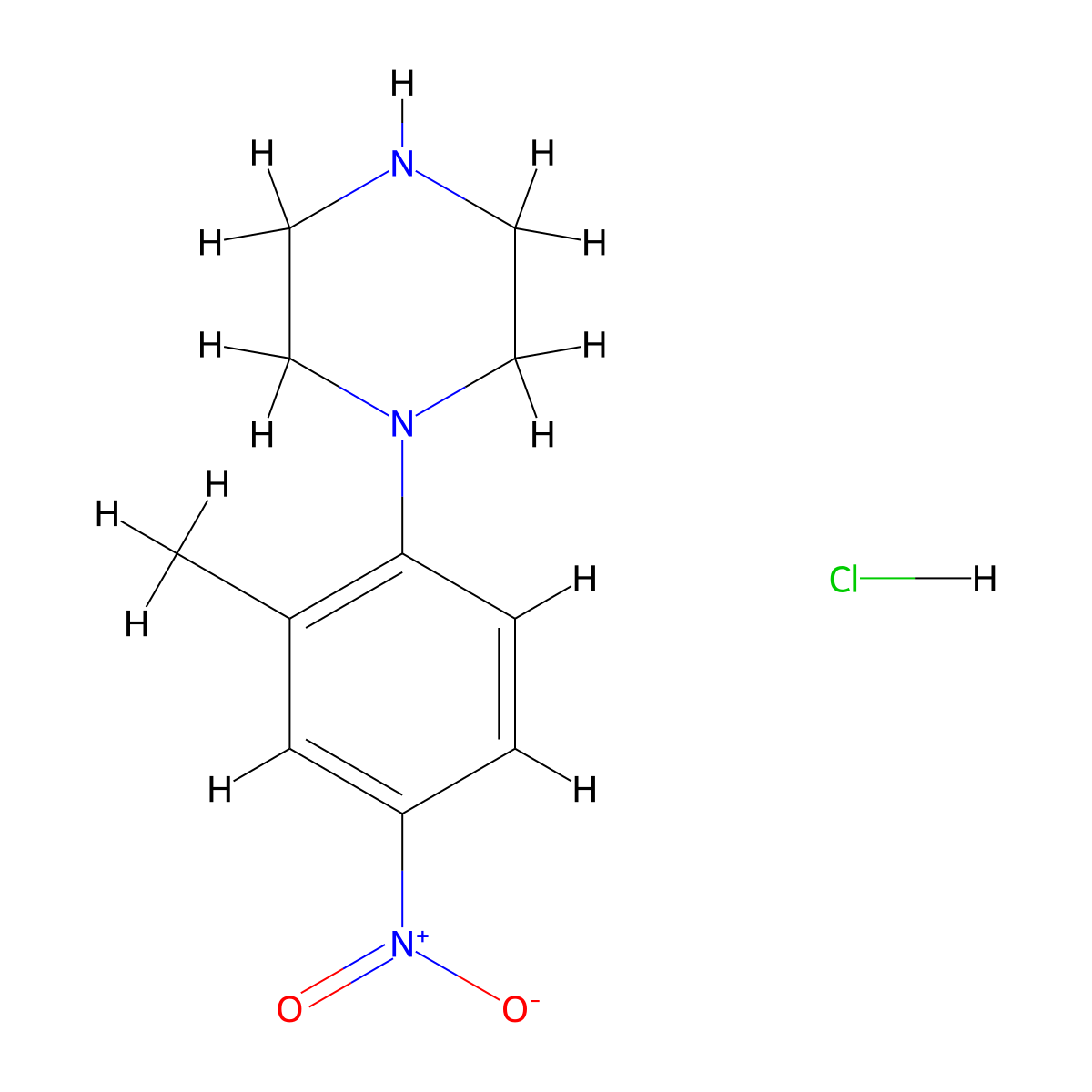 1-(2-Methyl-4-nitrophenyl)piperazine hydrochloride molecular structure, CAS 1048664-05-6