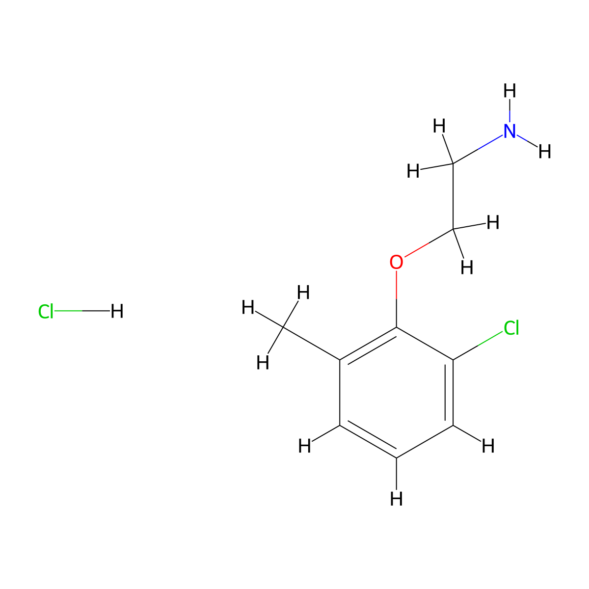 [2-(2-Chloro-6-methylphenoxy)ethyl]amine hydrochloride molecular structure, CAS 1048664-09-0