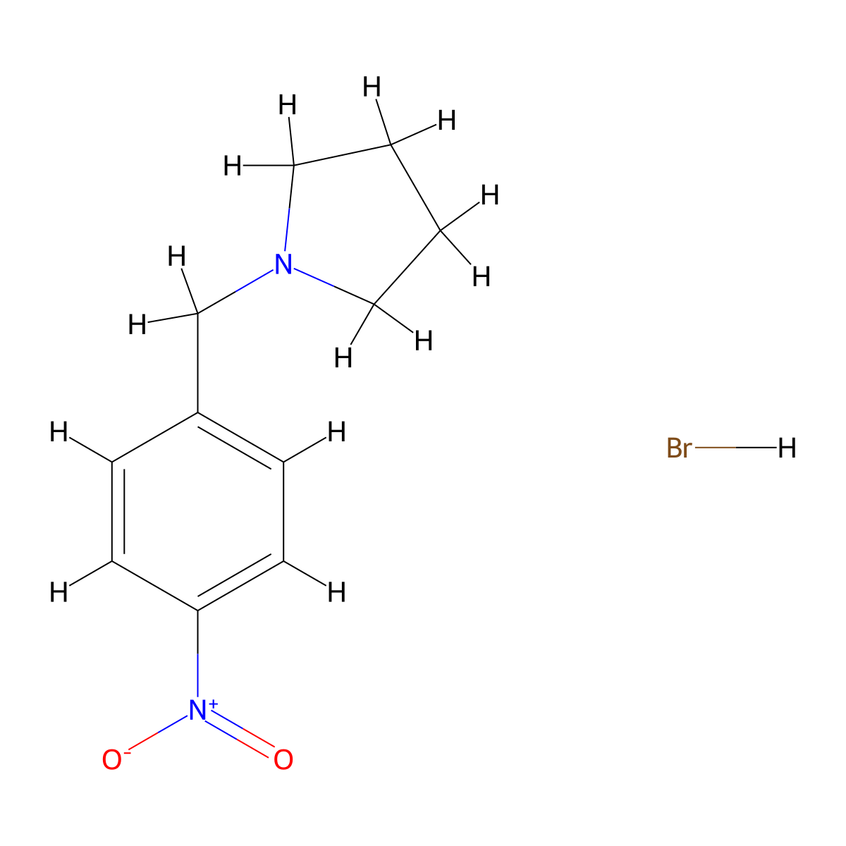 1-(4-Nitrobenzyl)pyrrolidine hydrobromide molecular structure, CAS 1048664-13-6