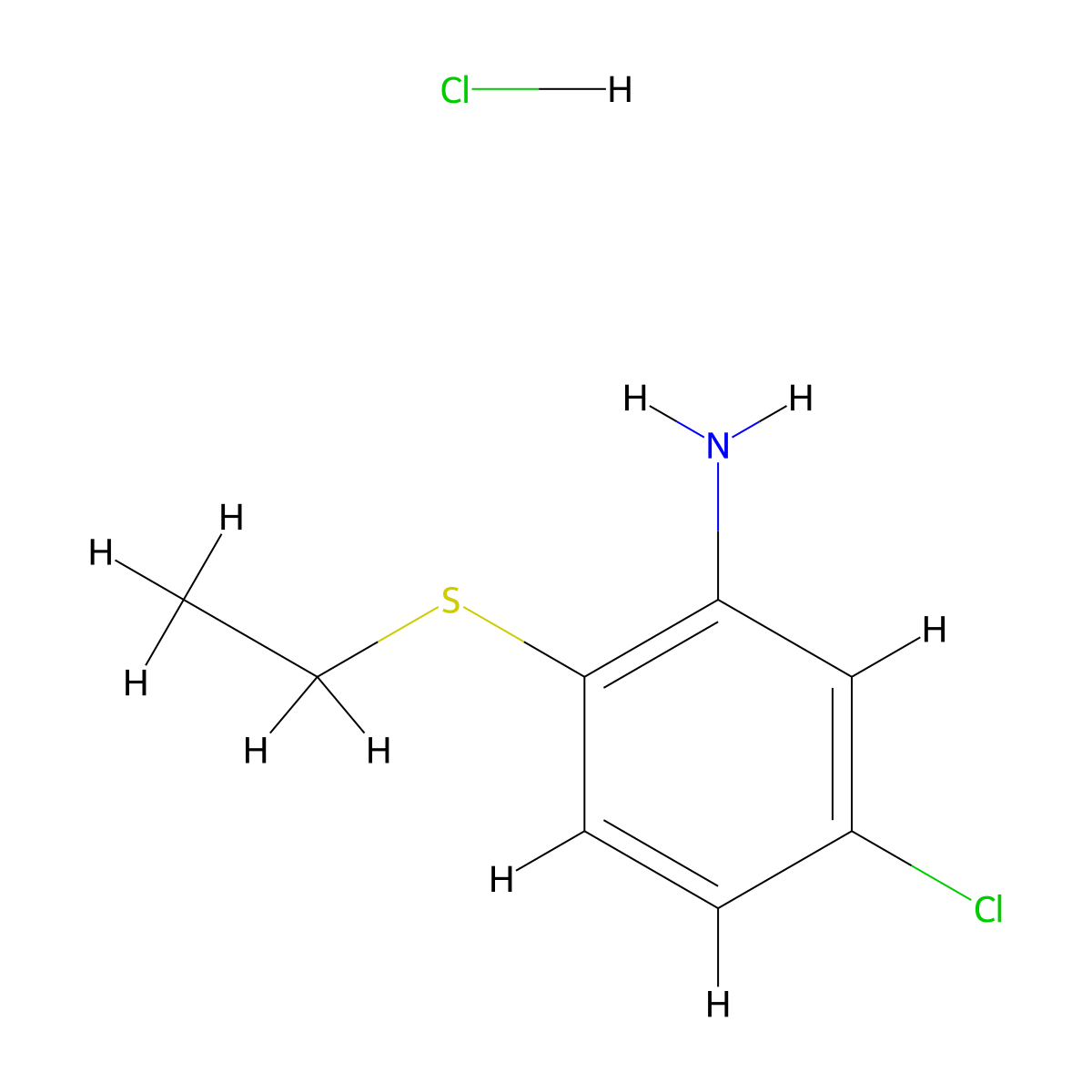 5-Chloro-2-(ethylthio)aniline hydrochloride molecular structure, CAS 1048664-15-8
