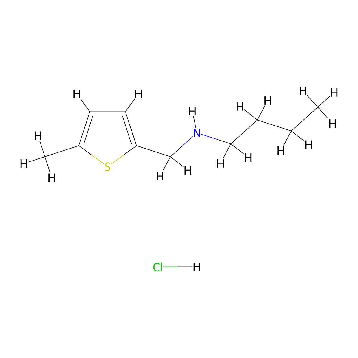 N-[(5-Methyl-2-thienyl)methyl]-1-butanamine hydrochloride molecular structure, CAS 1048664-63-6
