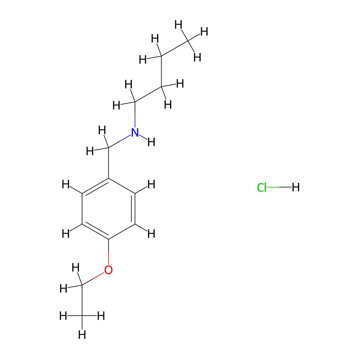 Butyl[(4-ethoxyphenyl)methyl]amine hydrochloride molecular structure, CAS 1048664-64-7