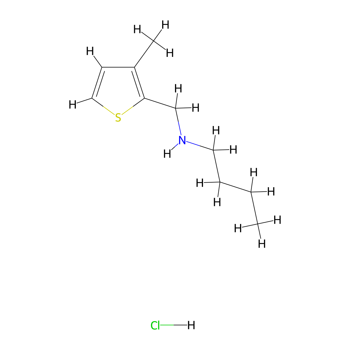 N-[(3-Methyl-2-thienyl)methyl]-1-butanamine hydrochloride molecular structure, CAS 1048664-69-2