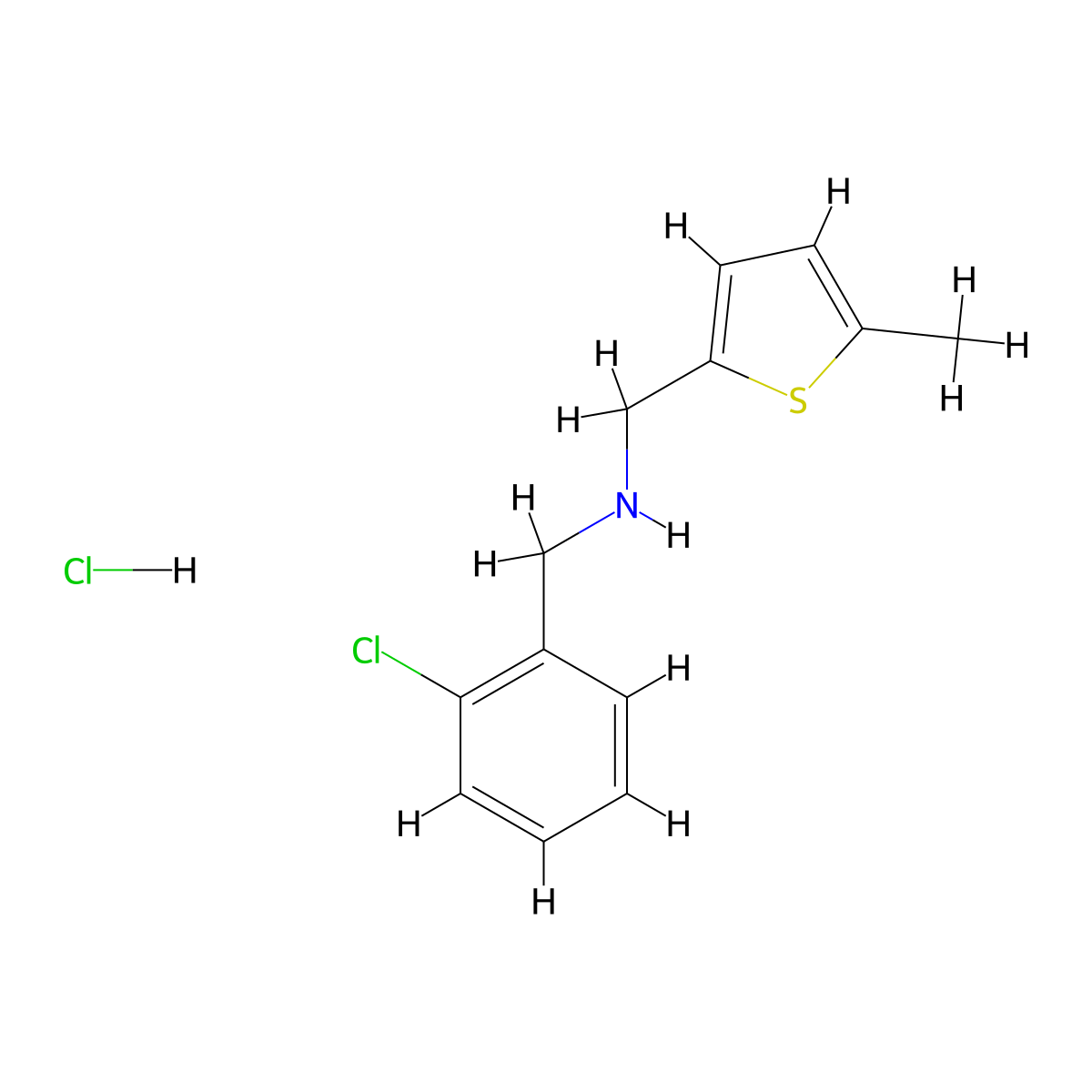 (2-Chlorobenzyl)[(5-methyl-2-thienyl)methyl]amine hydrochloride molecular structure, CAS 1048664-96-5