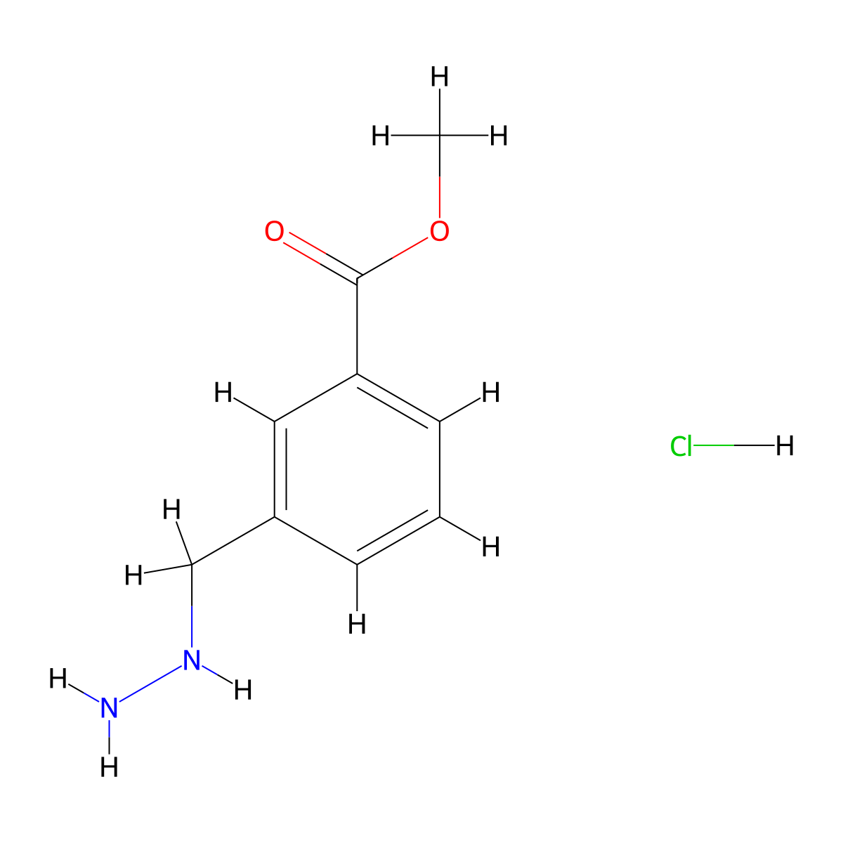 Methyl 3-(hydrazinylmethyl)benzoate hydrochloride molecular structure, CAS 1048669-55-1