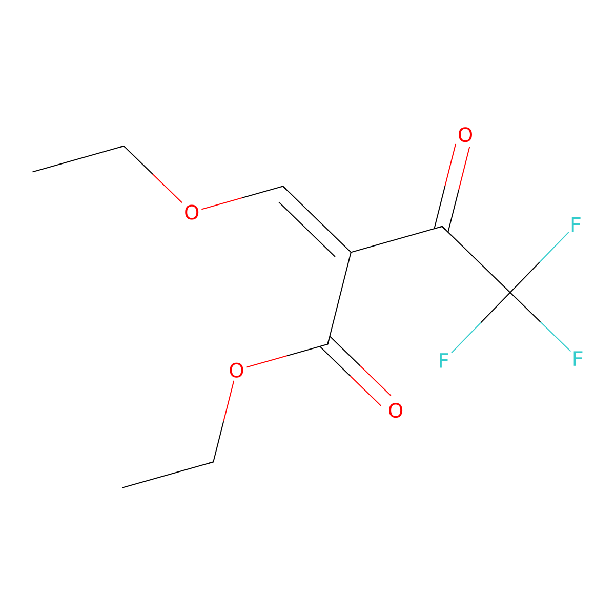 Ethyl 2-(ethoxymethylene)-4,4,4-trifluoroacetoacetate molecular structure, CAS 1048670-08-1