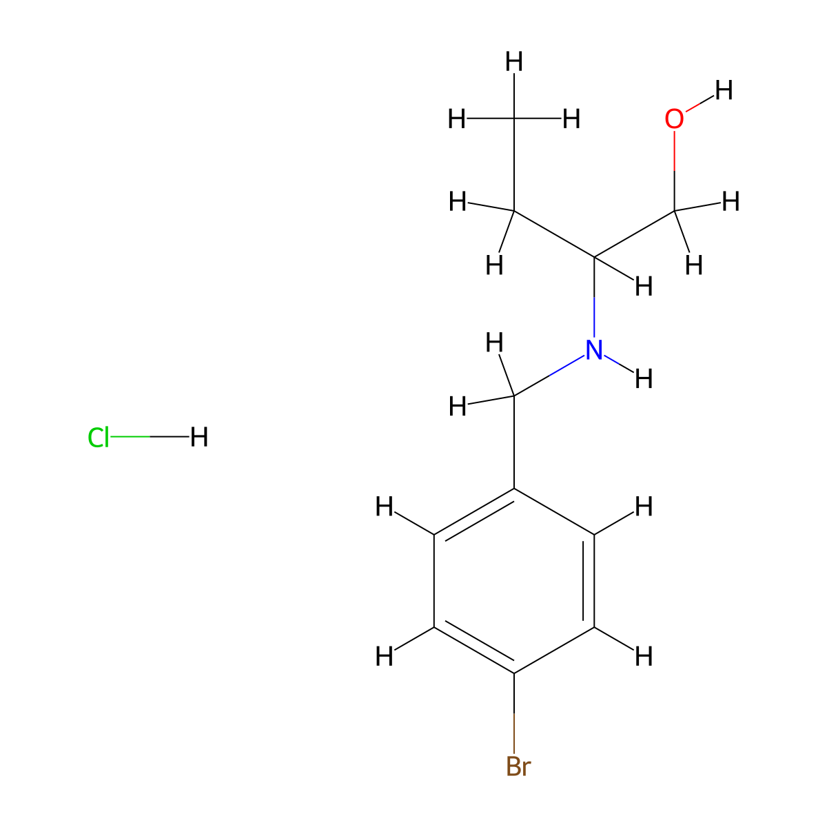 2-[(4-Bromobenzyl)amino]-1-butanol hydrochloride molecular structure, CAS 1048673-56-8