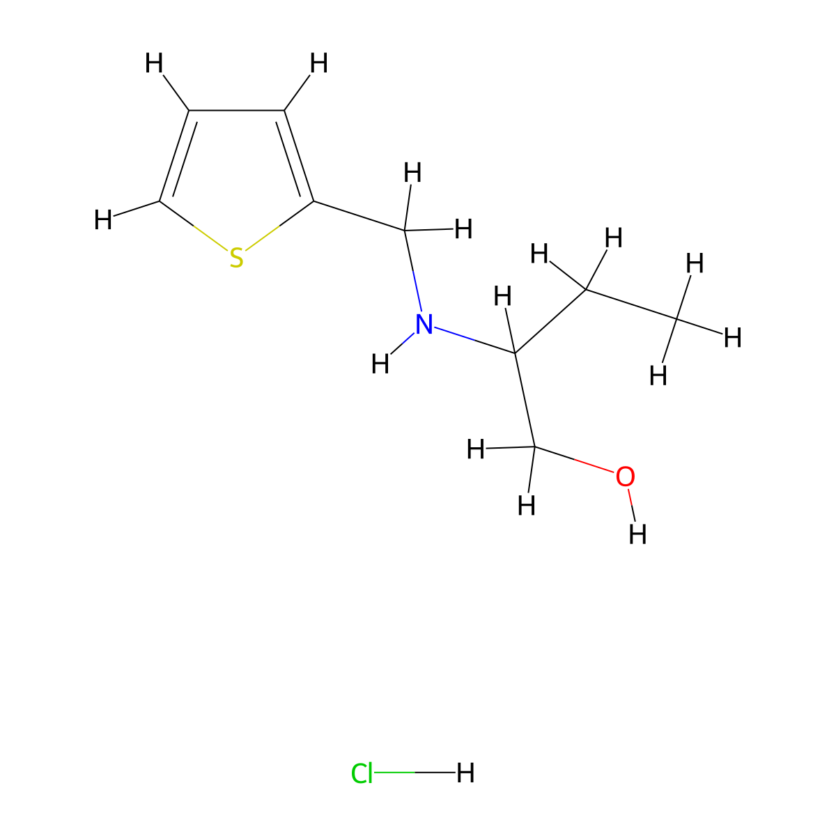 2-[(2-Thienylmethyl)amino]-1-butanol hydrochloride molecular structure, CAS 1048673-57-9
