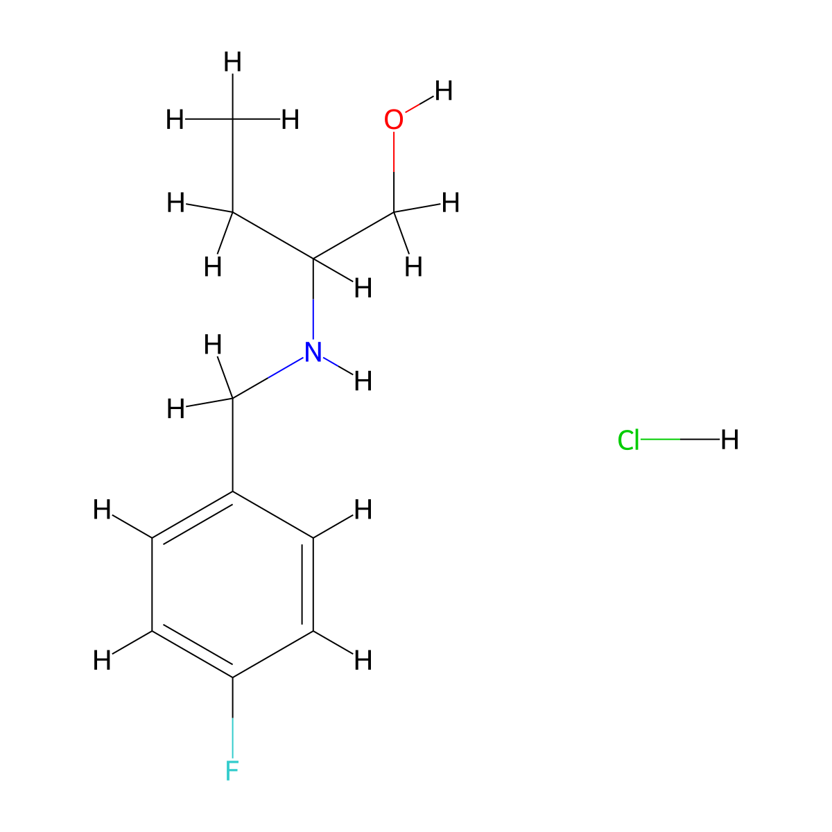 2-[(4-Fluorobenzyl)amino]-1-butanol hydrochloride molecular structure, CAS 1048673-59-1