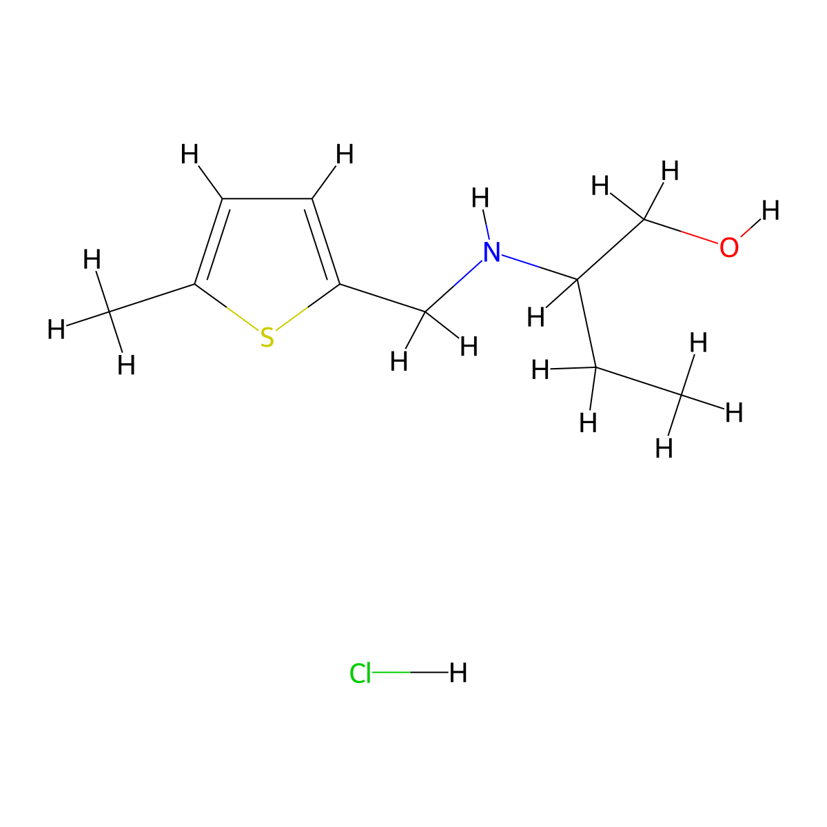 2-{[(5-Methyl-2-thienyl)methyl]amino}-1-butanol hydrochloride molecular structure, CAS 1048673-63-7