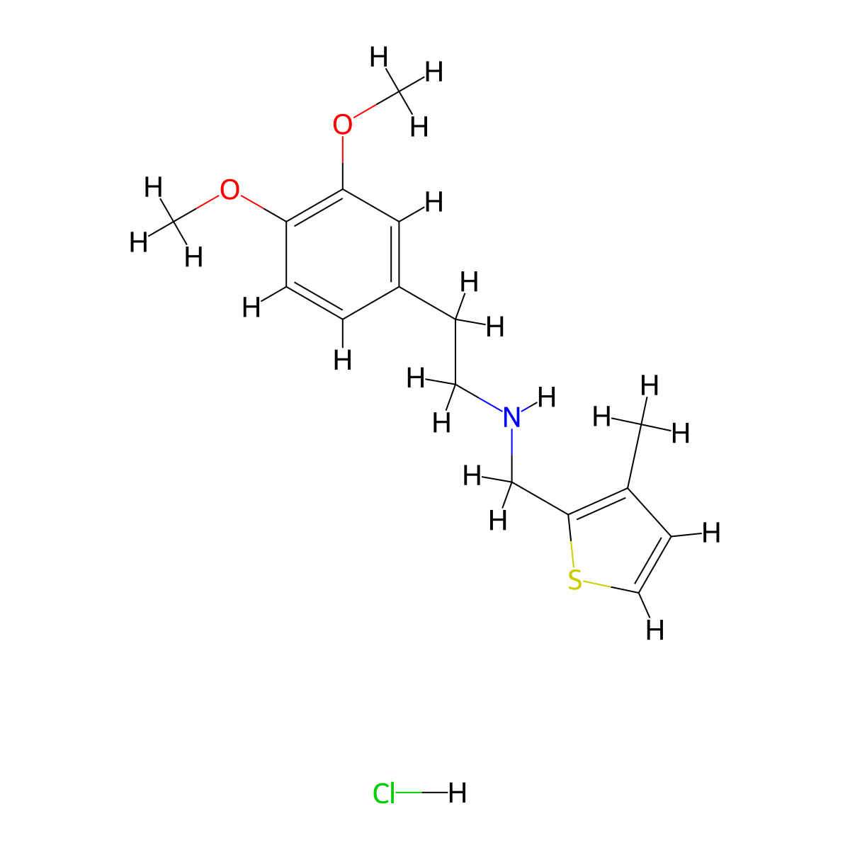 [2-(3,4-Dimethoxyphenyl)ethyl][(3-methylthiophen-2-yl)methyl]amine hydrochloride molecular structure, CAS 1048674-31-2