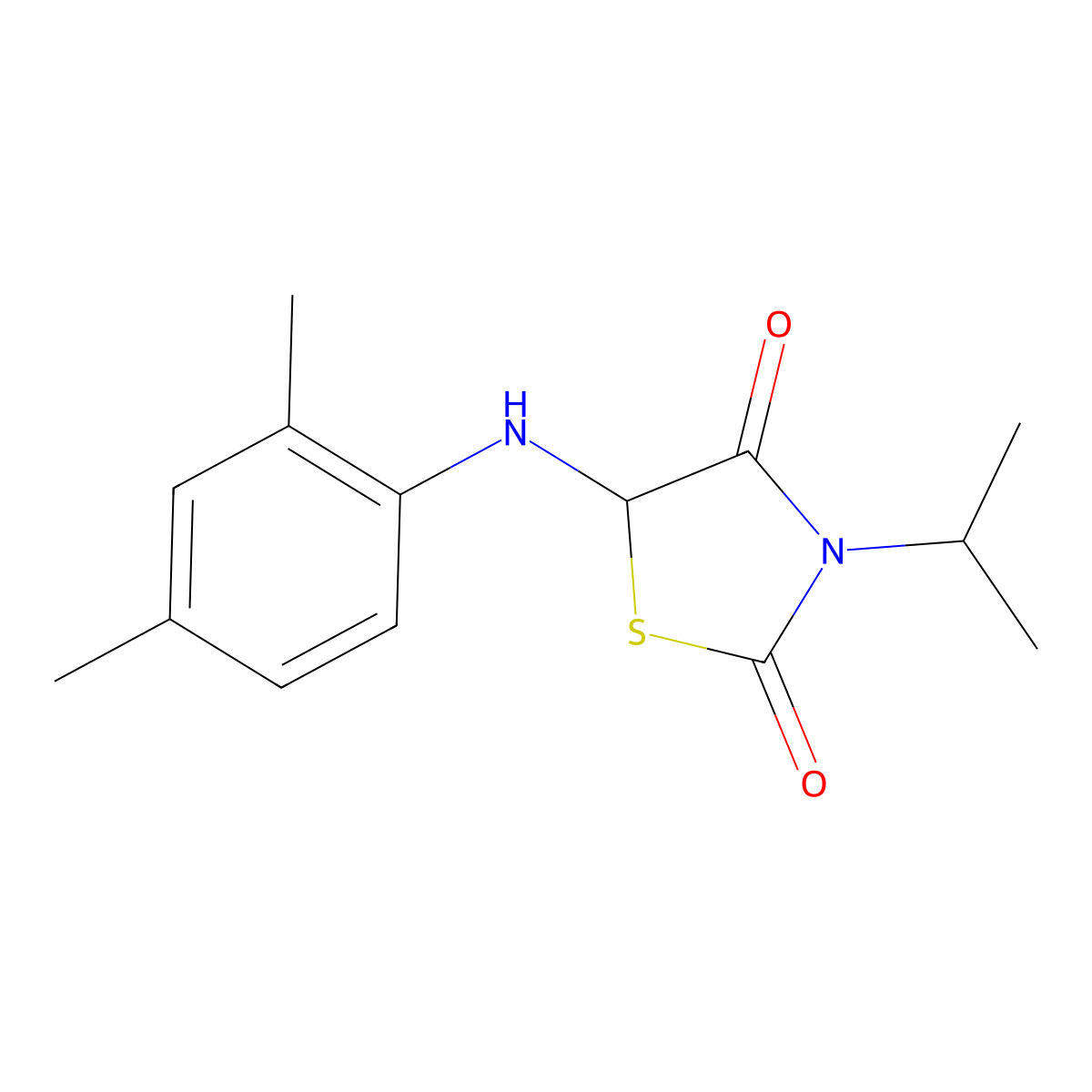 5-((2,4-Dimethylphenyl)amino)-3-isopropylthiazolidine-2,4-dione molecular structure, CAS 1048675-80-4